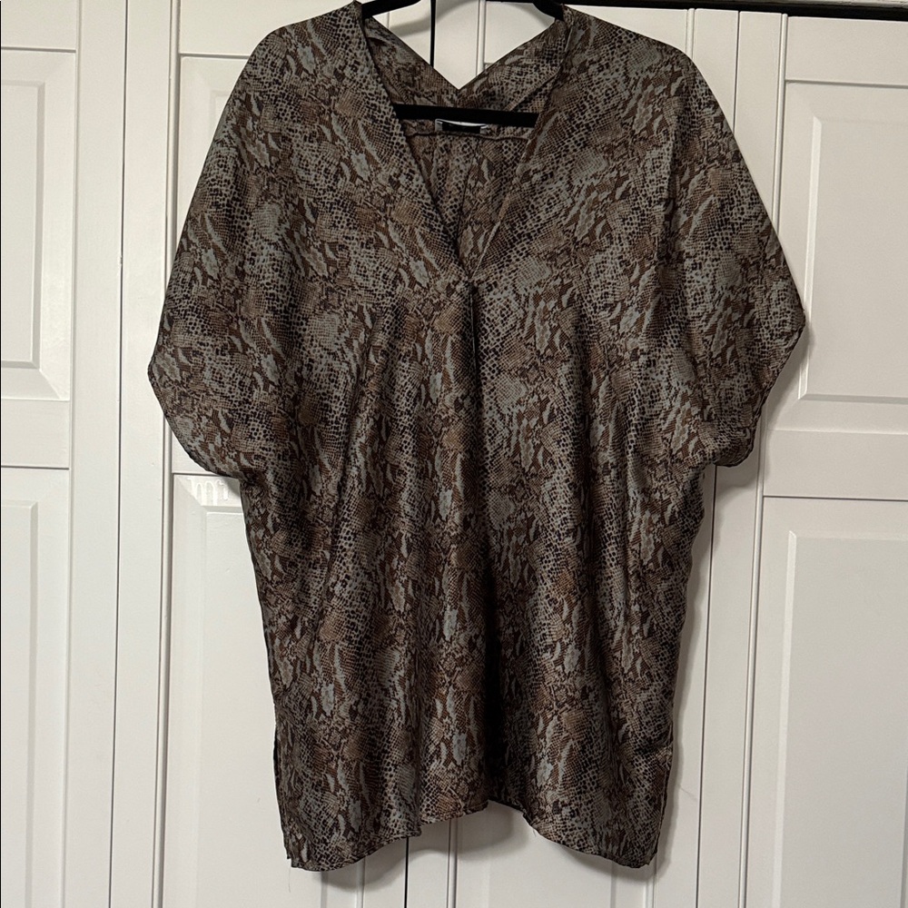 Adrienne Brown Patterned Blouse